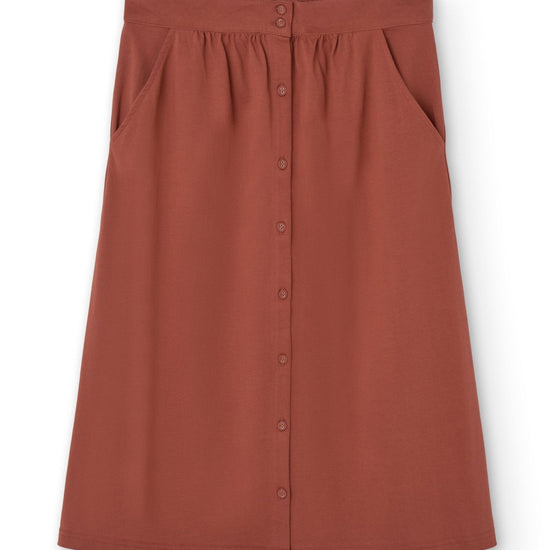 Galia midi skirt with pockets Mars red - TIRALAHILACHA