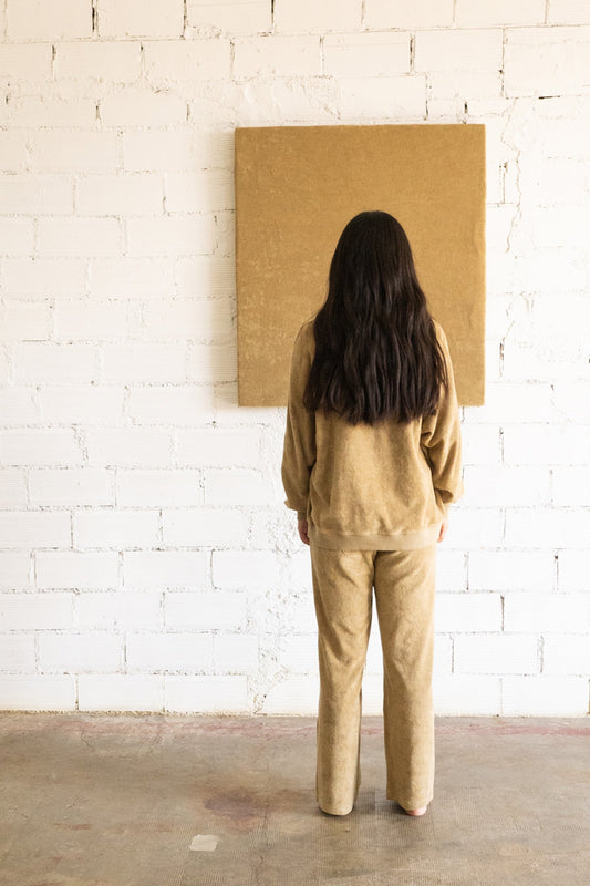 Sudadera Gilda manga ranglán de terry beige