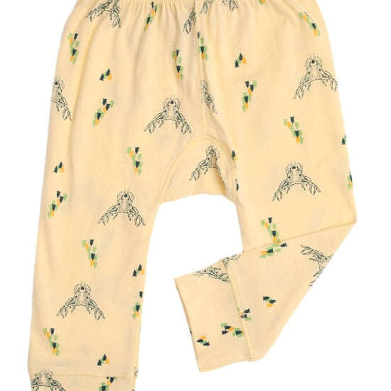 Pantalón bebe amarillo con estampado de ciervos - TIRALAHILACHA