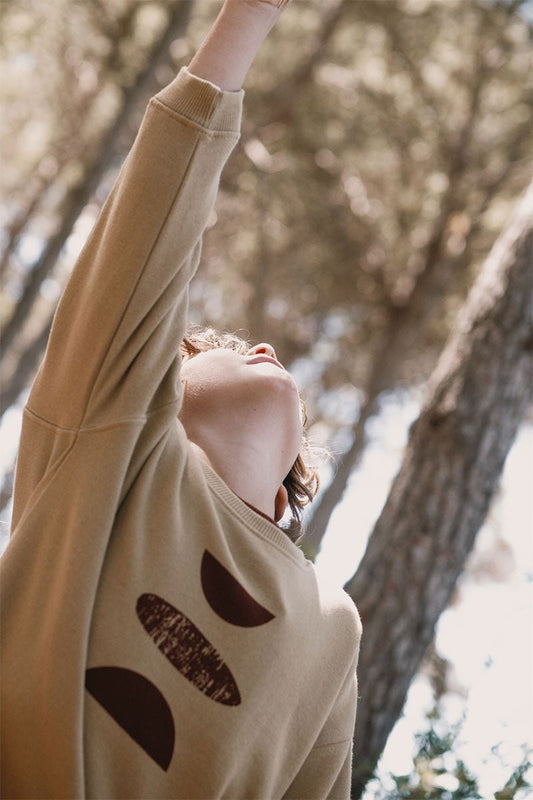 Jay Sweatshirt Kids Forms Beige - TIRALAHILACHA