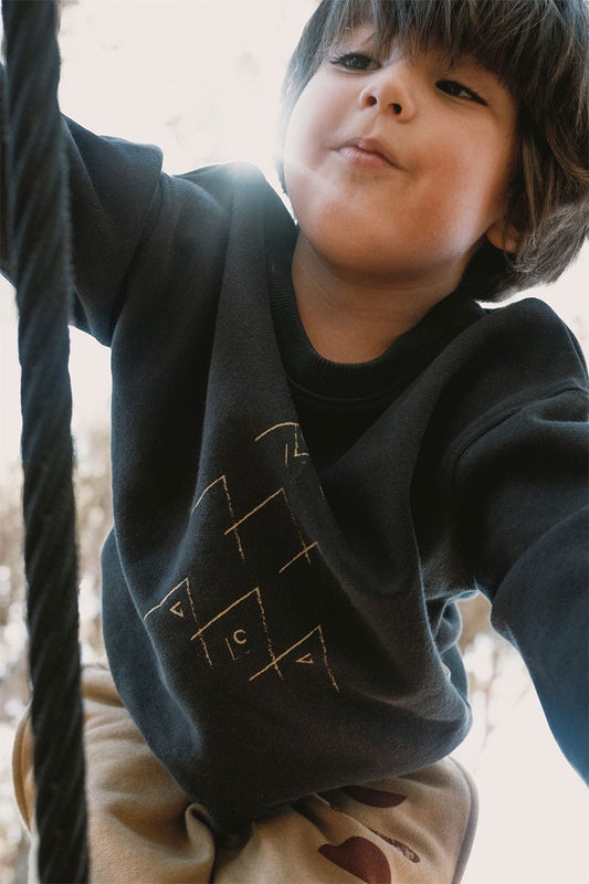 Jay Sweatshirt Kids Mountains Black - TIRALAHILACHA