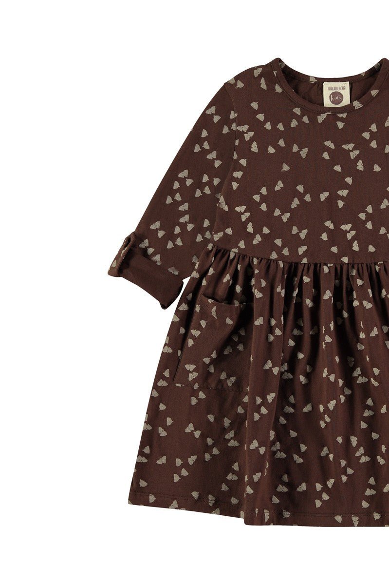 Sally oversize dress with pockets in brown - TIRALAHILACHA