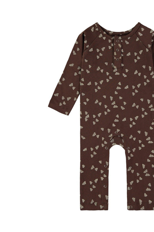 SAM long sleeves baby jumpsuit in brown - TIRALAHILACHA