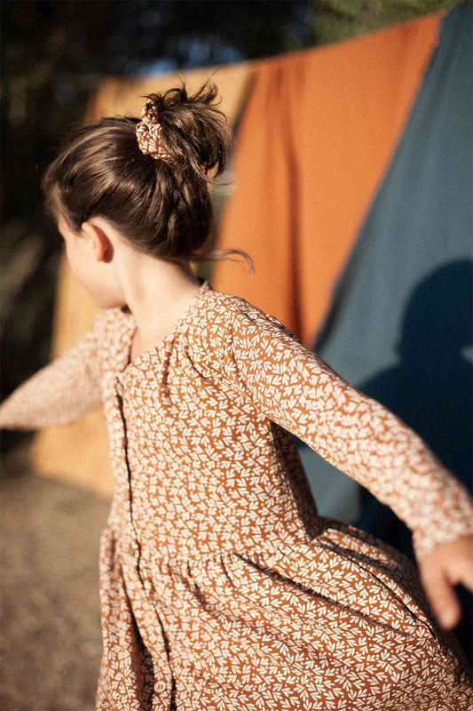 Sabrina dropped shoulder dress in terracotta - TIRALAHILACHA