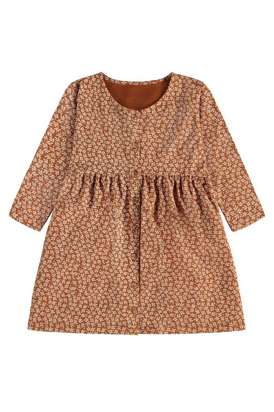 Sabrina dropped shoulder dress in terracotta - TIRALAHILACHA