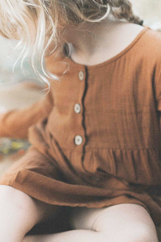 Simone dress with pockets in terracotta - TIRALAHILACHA