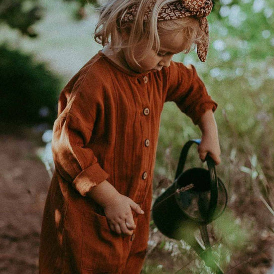 Surya unisex jumpsuit in terracotta - TIRALAHILACHA