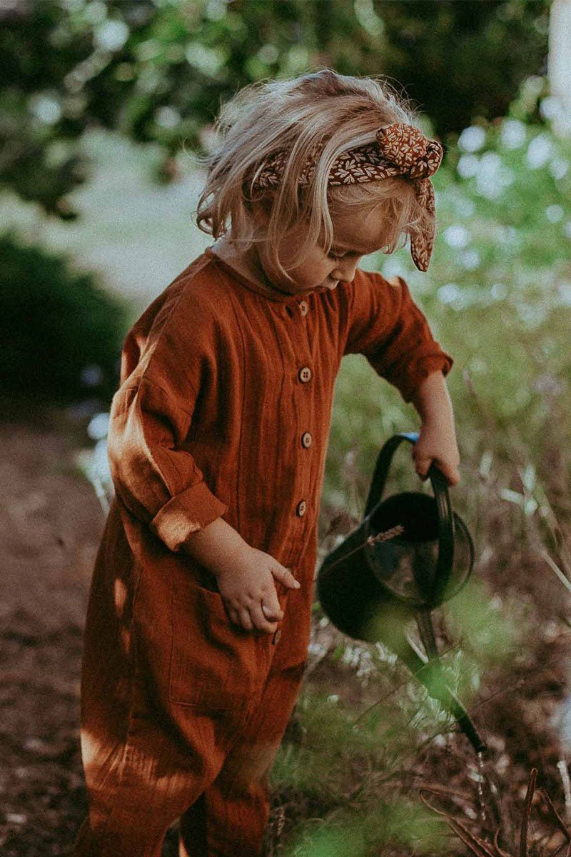 Surya unisex jumpsuit in terracotta - TIRALAHILACHA