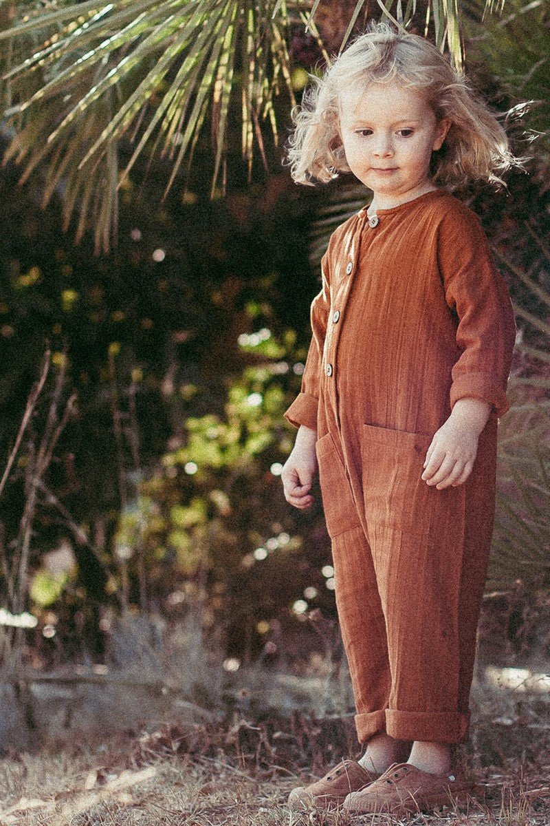 Surya unisex jumpsuit in terracotta - TIRALAHILACHA