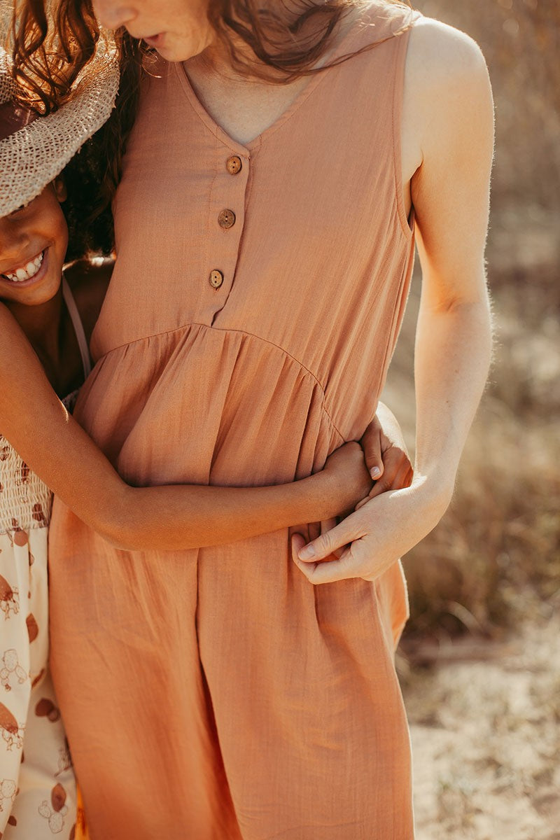 BROOKE muslin Maxi dress in nude