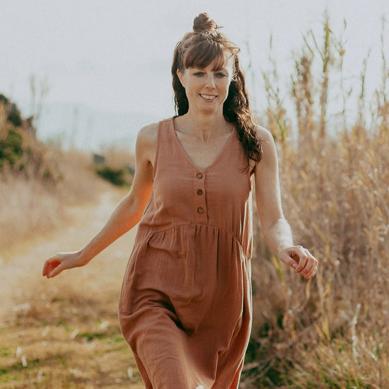 BROOKE muslin Maxi dress in nude