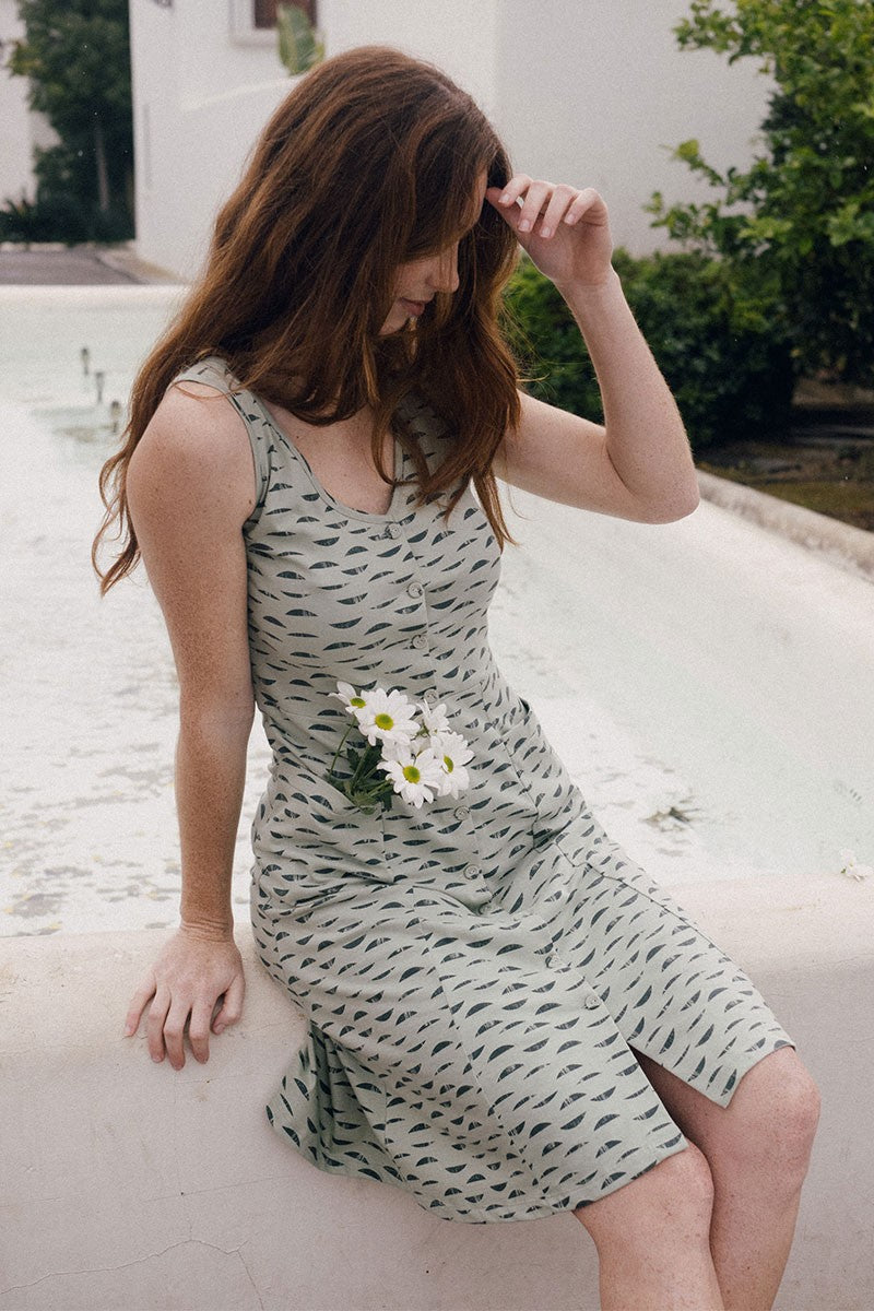 Eva dress with green reflections