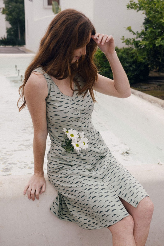 Eva dress with green reflections