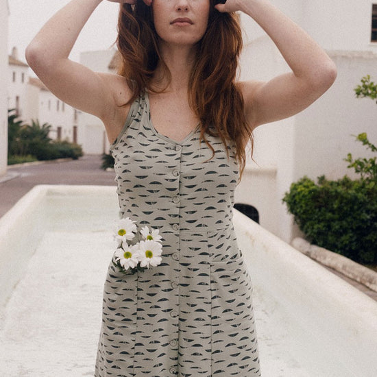 Eva dress with green reflections