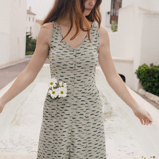 Eva dress with green reflections