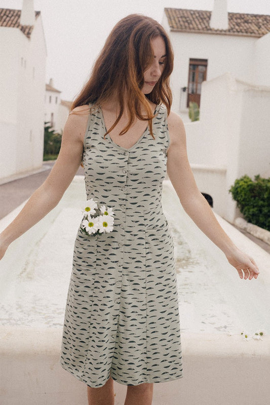 Eva dress with green reflections