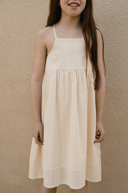 Ecru kids straps dress