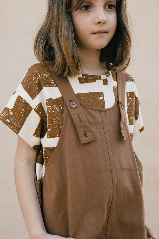 Brown kids jumpsuit