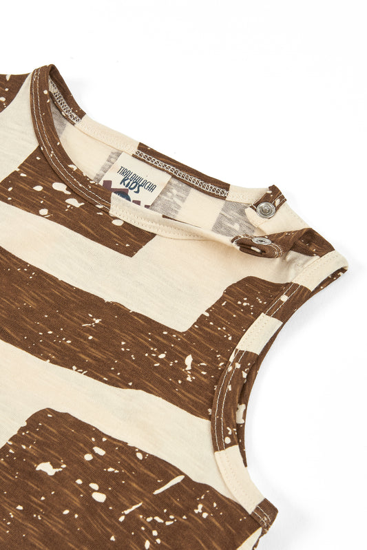 Brown printed baby romper