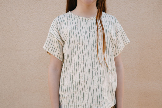 Green kids printed T-shirt