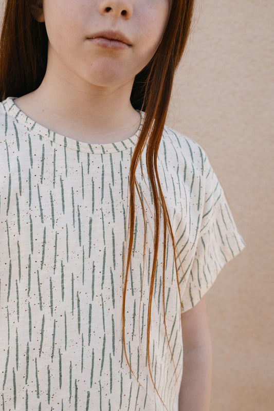 Green kids printed T-shirt