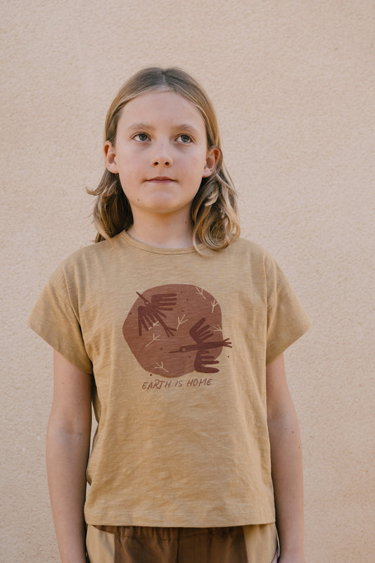 Yellow kids printed T-shirt