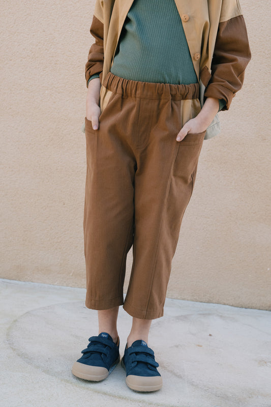 Brown combined kids pants
