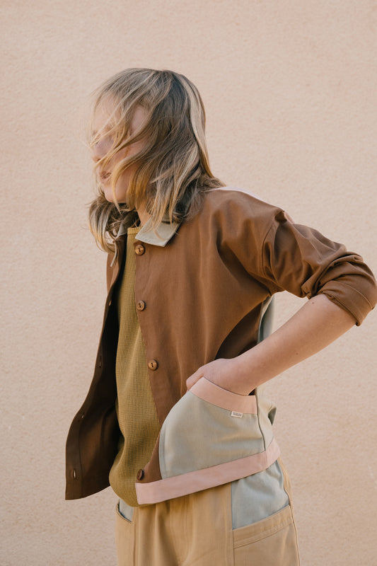 Brown multicolor kids jacket