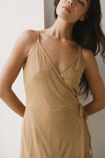 Yellow straps wrap dress
