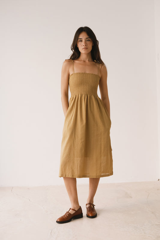 Mustard Honeycomb dress