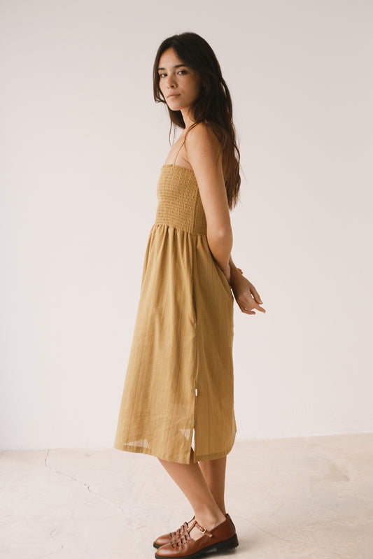 Mustard Honeycomb dress