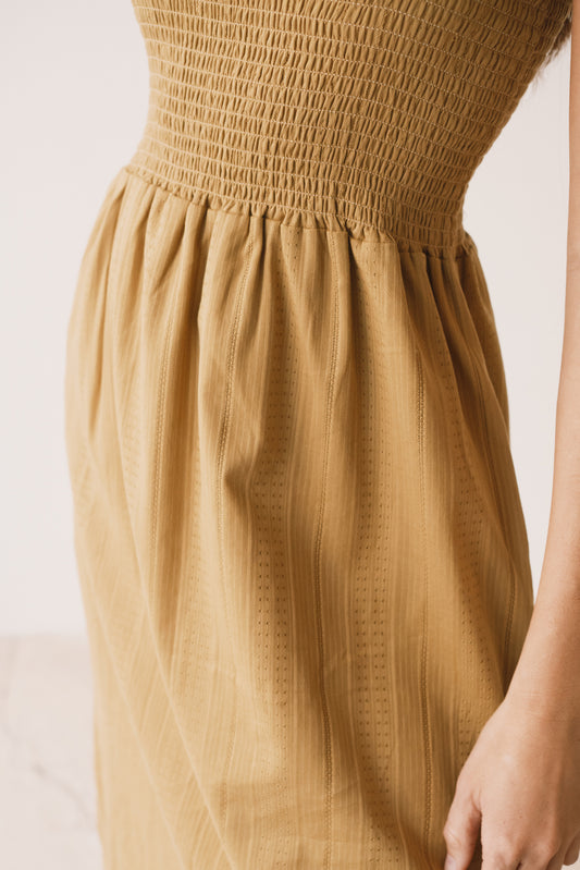 Mustard Honeycomb dress