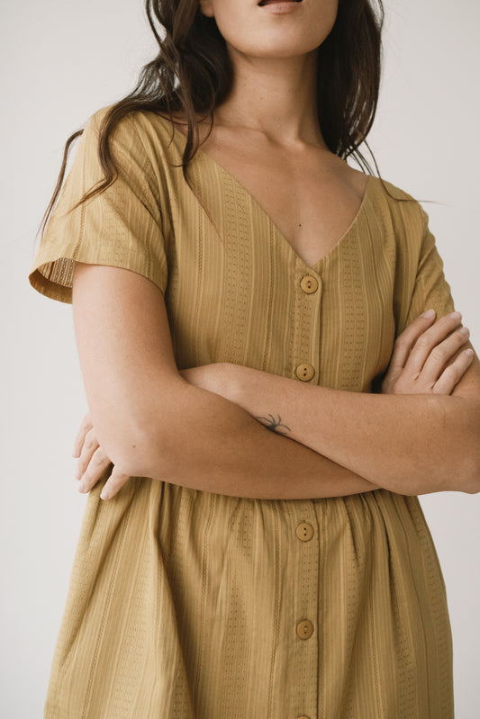 Mustard buttoned dress