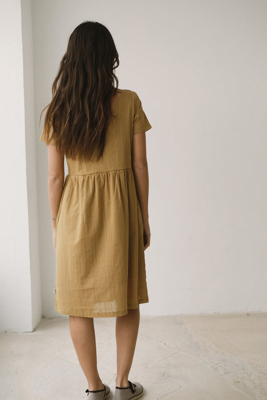 Mustard buttoned dress