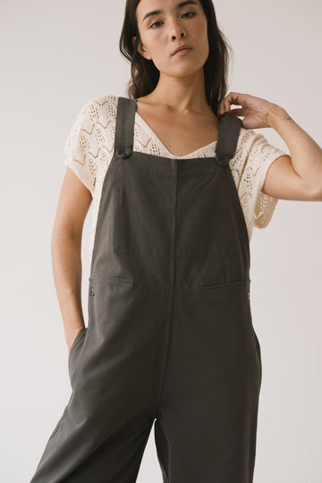 Black twill jumpsuit