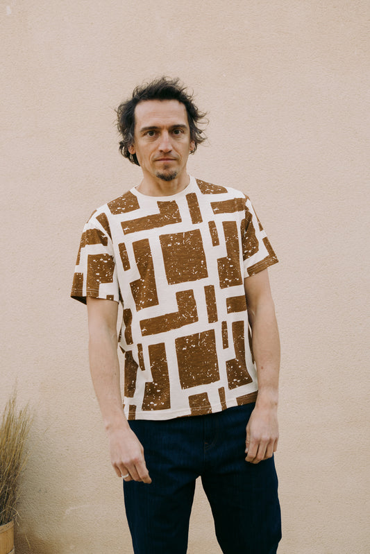 Brown print unisex T-shirt