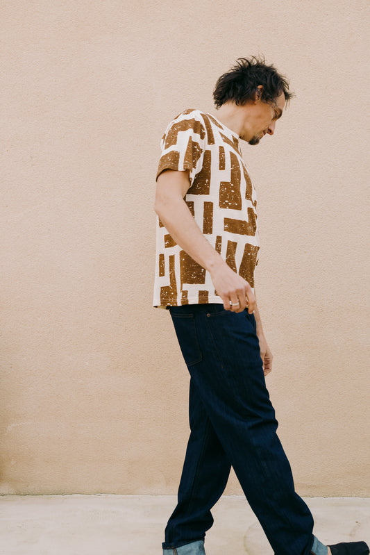 Brown print unisex T-shirt