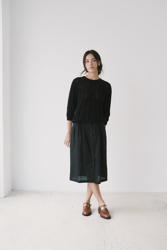 Openwork Light Black knitted sweater