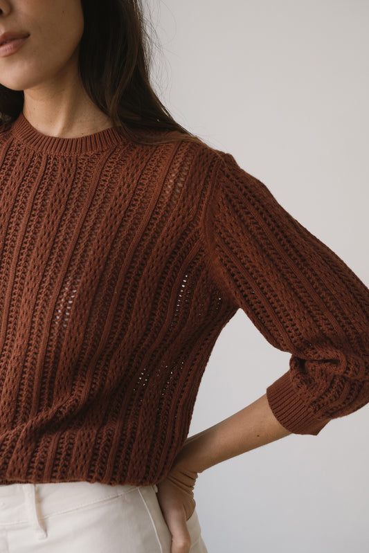 Openwork Light Garnet knitted sweater
