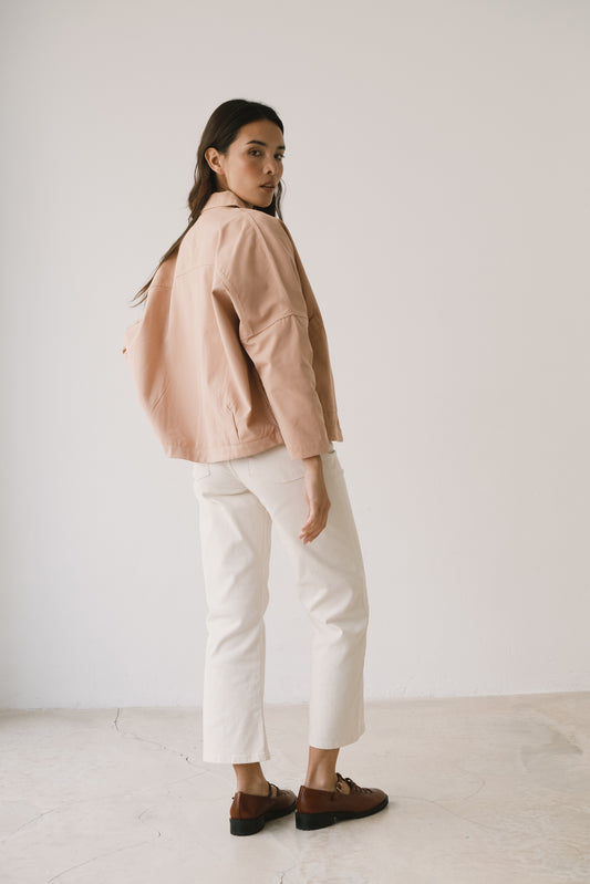 Pink oversized twill jacket