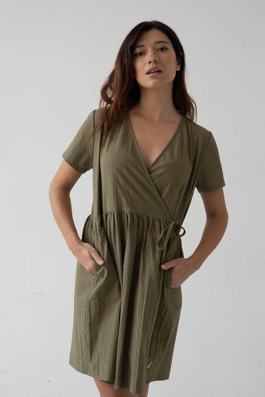 Benoit Green Wrap Dress