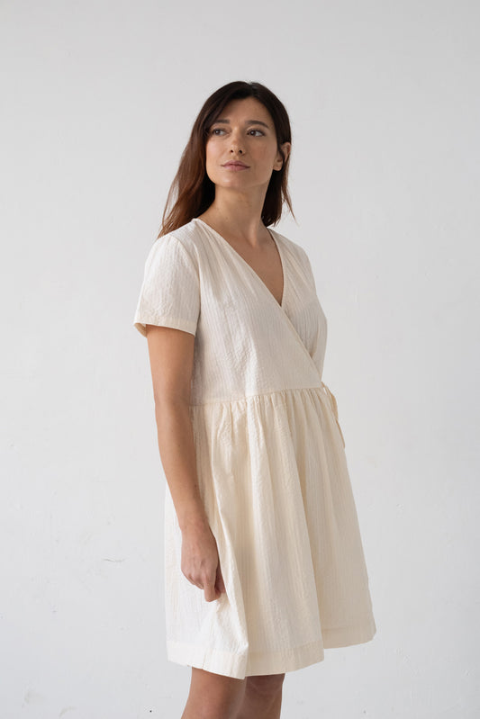 Benoit Beige Wrap Dress