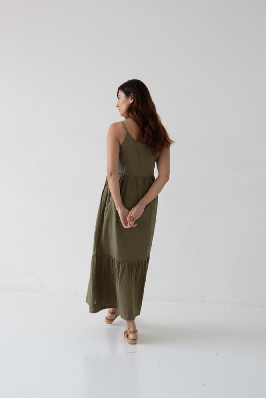 Belinda Green Long Strap Dress