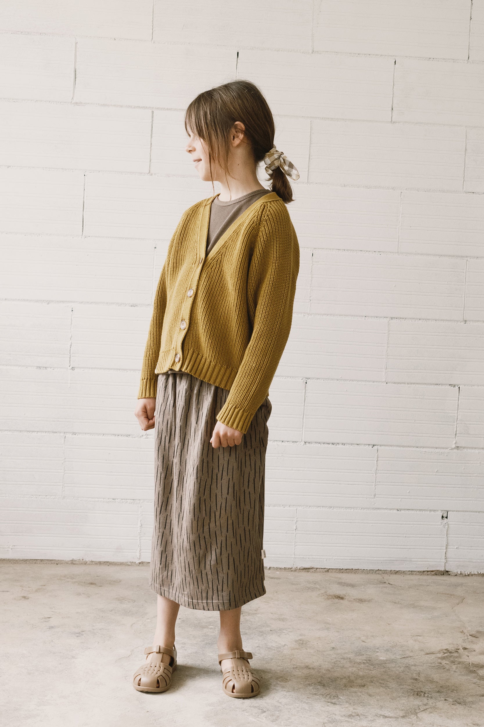 Giova mustard short cardigan | Fair Fashion by TIRALAHILACHA
