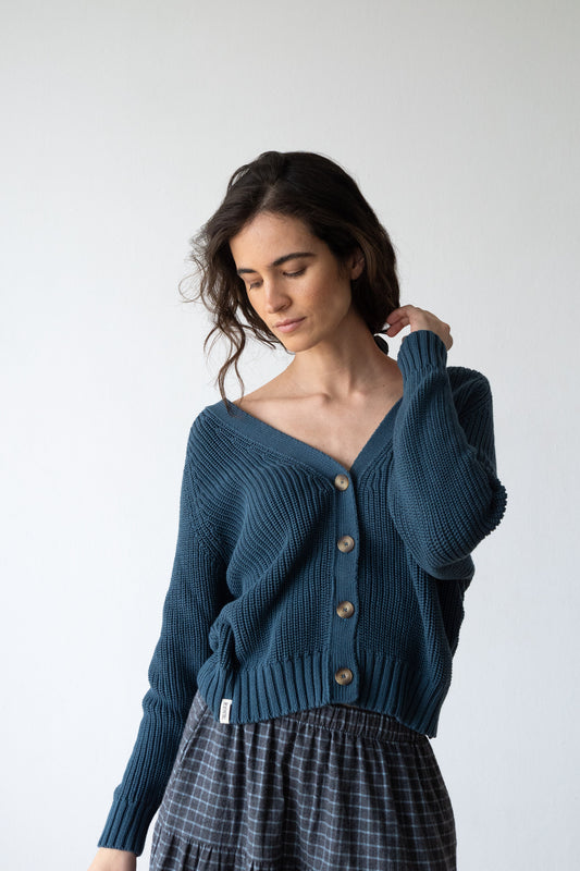 Short jacket petrol blue