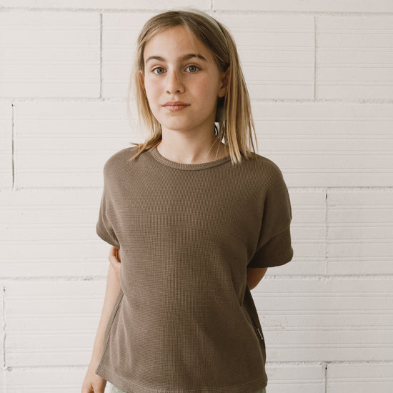 Haco waffle oversized T-shirt in brown