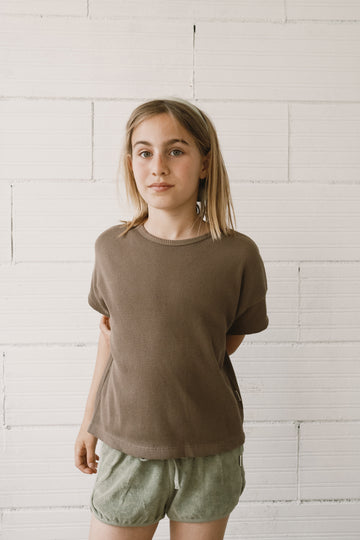 Haco waffle oversized T-shirt in brown