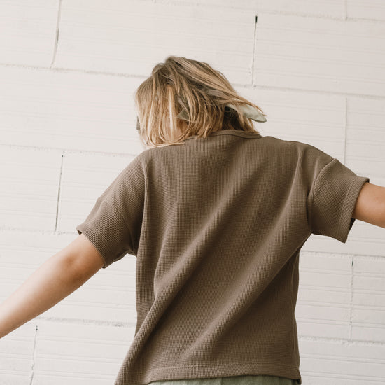 Haco waffle oversized T-shirt in brown