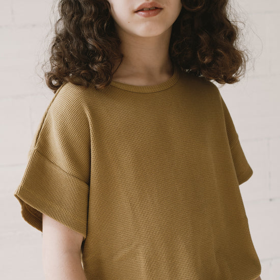 Haco waffle oversized T-shirt in mustard