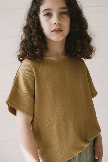 Haco waffle oversized T-shirt in mustard